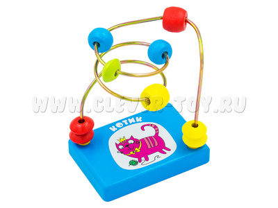 Лабиринт "Котик" (синий, 10*7*13 см, АТ)