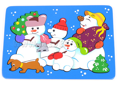 Мозаика "Снеговики" (21 деталь) (остатки)