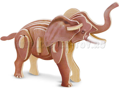 Пазл деревянный 3D "Слон"