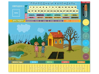 Магнитная доска "Природный календарь" (мобильная)