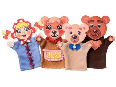 Театр на руку с декорациями "Три медведя" (фетр)