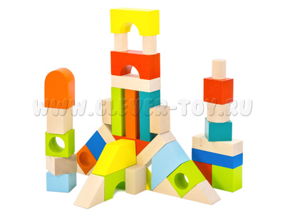 Конструктор "Городок" (окрашенный наполовину, 40 деталей)