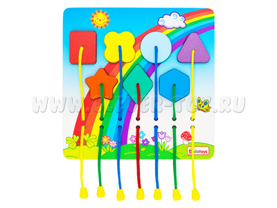 Сортер "Радуга" (7 деталей на шнурках)