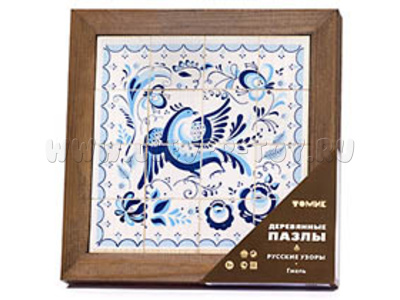 Пазл деревянный "Гжель" (16 деталей)