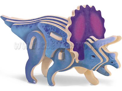 Пазл деревянный 3D "Трицератопс" - остатки