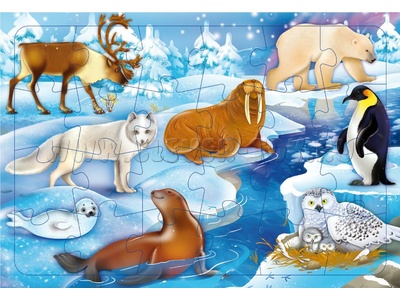 Пазл на подложке "В снегах" (24 дет.)