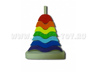 Пирамидка деревянная "Елка" (8 деталей) (остатки)