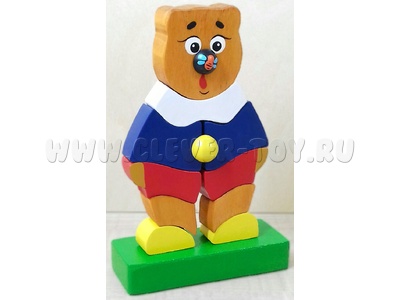 Пирамидка деревянная "Топтыгин" (11 деталей) (остатки)