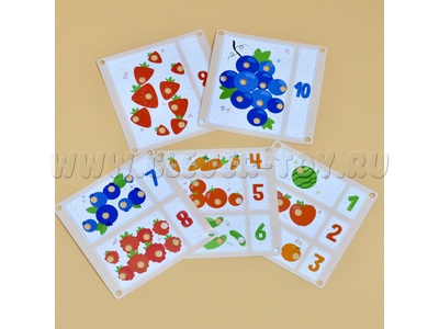 Карточки "Изучаем счет" (5 шт.) для набора "Деревянная мозаика"