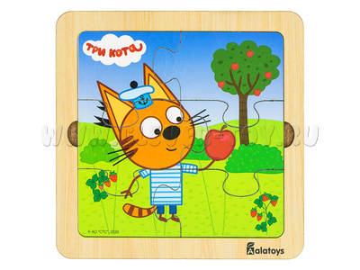 Пазл деревянный "Коржик" (серия "Три кота", 6 деталей)