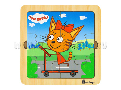 Пазл деревянный "Карамелька" (серия "Три кота", 7 деталей)