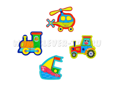 Набор пазлов "Транспорт" (4 фигуры, 8 деталей)