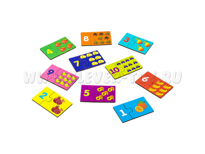 Набор пазлов "Учись считать" (10 карточек, 20 деталей)