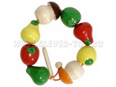 Бусы "Яблочки, груши, грибочки" (8 деталей)