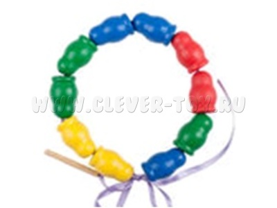 Бусы "Матрешки" (окрашенные, 10шт)