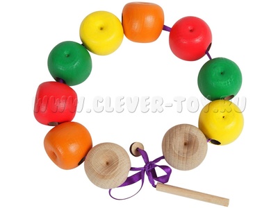 Бусы "Яблочки" (цветные, 10шт)