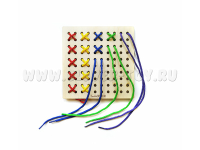 Игра по системе Монтессори "Шнуровка Квадрат"