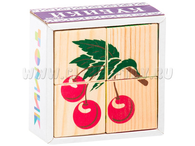 Кубики "Сложи рисунок: Фрукты-ягоды"