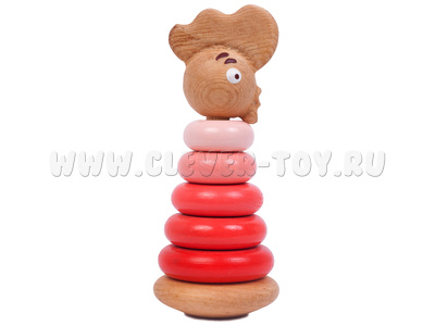 Пирамидка деревянная цветная "Петушок"