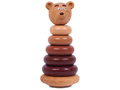Пирамидка деревянная цветная "Медвежонок"