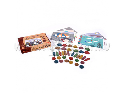 Радужные камешки Eco (36 штук 3 форм, 6 цветов +8 двухсторонних карточек)