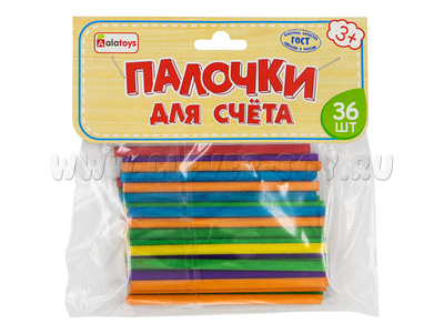 Счетный материал "Палочки для счета 6" (36 шт., 100мм, АТ)
