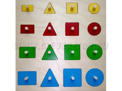 Рамка-вкладыш "Геометрические формы" (16 деталей) - остатки