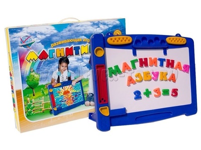 Магнитная доска "Магнитишка" №10 (с маркерами, азбука+цифры)