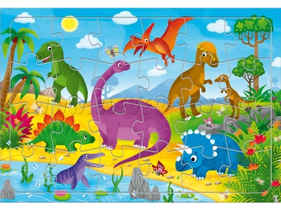 Пазл на подложке "Динозавры" (24 дет.)