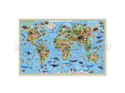 Карта Мира настольная "Наша планета. Животный и растительный мир" (58х38 см)