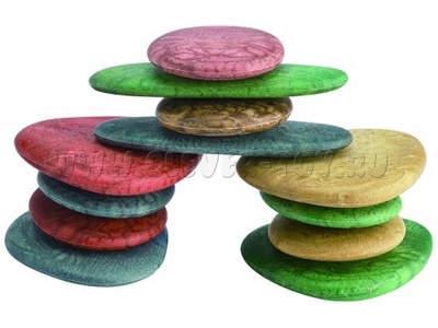 Радужные камешки Eco (36 штук 3 форм, 6 цветов +8 двухсторонних карточек)