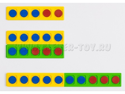 Счетное поле "5" магнитное (4 шт. +20 двухцветных счетных фишек)