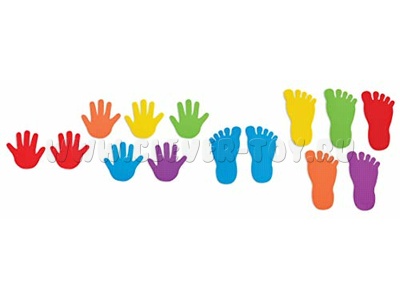 Набор следов "Отпечатки рук и ног" (6 пар рук и 6 пар ног в 6 цветах)