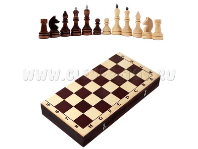 Шахматы турнирные парафинированные деревянные с темной доской