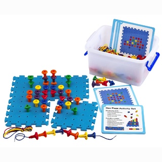 Мозаика Peg Board для группы (4 планшета, 144 колышка, 12 шнурков, 12 карт с заданиями)