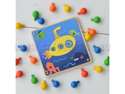 Карточка "Подводная лодка" для набора "Деревянная мозаика"
