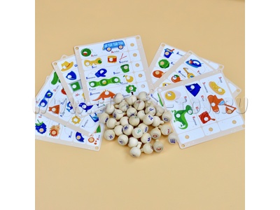 Набор "Азбука" (7 карточек + 33 фишки с буквами) для набора "Деревянная мозаика"