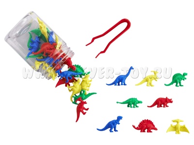 Счетный материал "Динозавры" (8 видов, 4 цвета, 32 шт.)