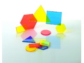 Счетный материал "Блоки фигурные прозрачные" (5 форм, 3 цвета, 2 размера, 60 шт, в контейнере)