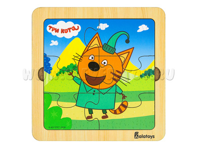Пазл деревянный "Компот" (серия "Три кота", 6 деталей)