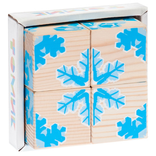 Кубики "Сложи рисунок: снежинки"