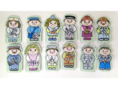 Пальчиковый набор из фетра "Профессии" 12 штук