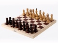 Шахматы обиходные лакированные деревянные с доской