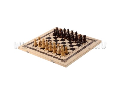 Шахматы и шашки деревянные с доской