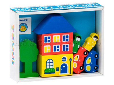 Конструктор "Цветной городок" голубой