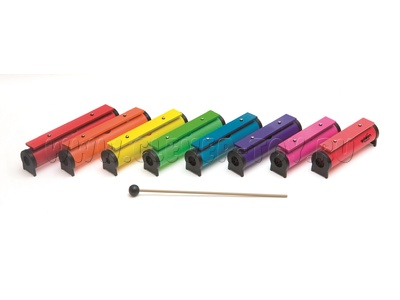 Чайм-бар. 8 разноцветных нот, палочки в комплекте