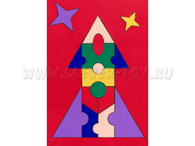 Мозаика "Сложи картинку. Ракета" (16 деталей)