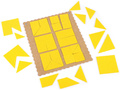 Прозрачный квадрат Воскобовича желтый (игра к коврографу Ларчик)