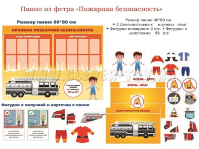 Панно Пожарная безопасность (55 дет + 2 планшета)