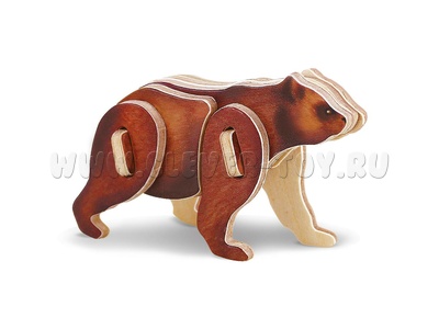 Пазл деревянный 3D "Медведь" - остатки